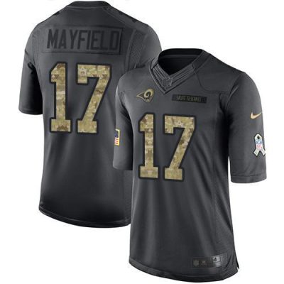 Nike Rams #17 Baker Mayfield Black Stitched NFL Limited 2016 Salute To Service Jersey