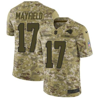 Nike Rams #17 Baker Mayfield Camo Stitched NFL Limited 2018 Salute To Service Jersey