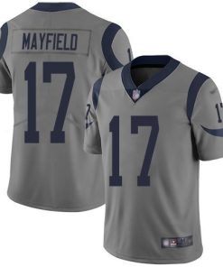 Nike Rams #17 Baker Mayfield Gray Stitched NFL Limited Inverted Legend Jersey