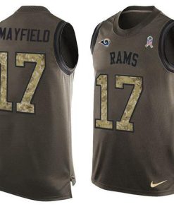 Nike Rams #17 Baker Mayfield Green Stitched NFL Limited Salute To Service Tank Top Jersey