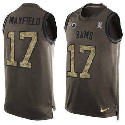 Nike Rams #17 Baker Mayfield Green Stitched NFL Limited Salute To Service Tank Top Jersey