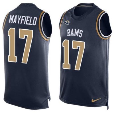 Nike Rams #17 Baker Mayfield Navy Blue Team Color Stitched NFL Limited Tank Top Jersey