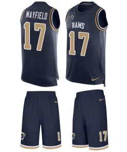Nike Rams #17 Baker Mayfield Navy Blue Team Color Stitched NFL Limited Tank Top Suit Jersey