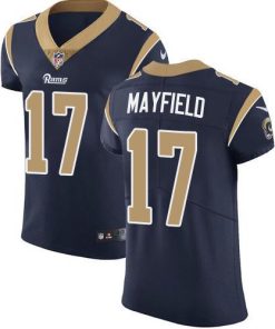 Nike Rams #17 Baker Mayfield Navy Blue Team Color Stitched NFL Vapor Untouchable Elite Jersey