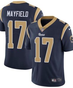 Nike Rams #17 Baker Mayfield Navy Blue Team Color Stitched NFL Vapor Untouchable Limited Jersey