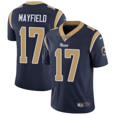 Nike Rams #17 Baker Mayfield Navy Blue Team Color Stitched NFL Vapor Untouchable Limited Jersey