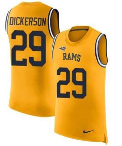 Nike Rams #29 Eric Dickerson Gold Stitched NFL Limited Rush Tank Top Jersey