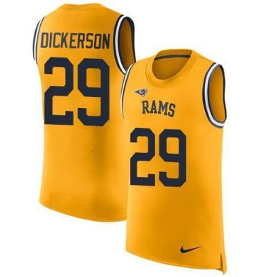 Nike Rams #29 Eric Dickerson Gold Stitched NFL Limited Rush Tank Top Jersey