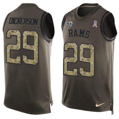 Nike Rams #29 Eric Dickerson Green Stitched NFL Limited Salute To Service Tank Top Jersey