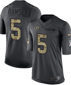 Nike Rams #5 Jalen Ramsey Black Stitched NFL Limited 2016 Salute To Service Jersey