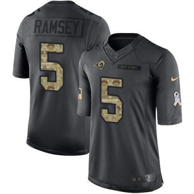 Nike Rams #5 Jalen Ramsey Black Stitched NFL Limited 2016 Salute To Service Jersey