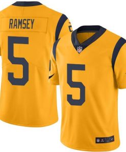 Nike Rams #5 Jalen Ramsey Gold Stitched NFL Limited Rush Jersey