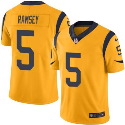 Nike Rams #5 Jalen Ramsey Gold Stitched NFL Limited Rush Jersey