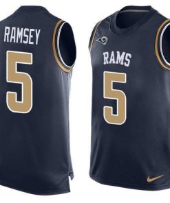 Nike Rams #5 Jalen Ramsey Navy Blue Team Color Stitched NFL Limited Tank Top Jersey