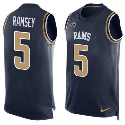 Nike Rams #5 Jalen Ramsey Navy Blue Team Color Stitched NFL Limited Tank Top Jersey