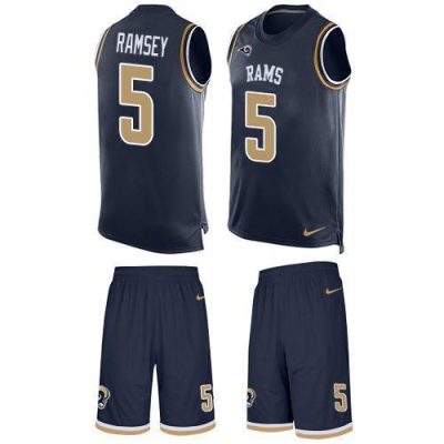 Nike Rams #5 Jalen Ramsey Navy Blue Team Color Stitched NFL Limited Tank Top Suit Jersey