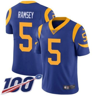 Nike Rams #5 Jalen Ramsey Royal Blue Alternate Stitched NFL 100th Season Vapor Limited Jersey