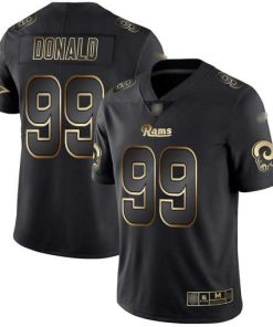 Nike Rams #99 Aaron Donald Black/Gold Stitched NFL Vapor Untouchable Limited Jersey