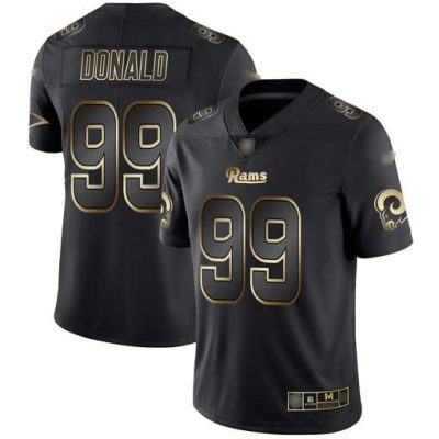 Nike Rams #99 Aaron Donald Black/Gold Stitched NFL Vapor Untouchable Limited Jersey