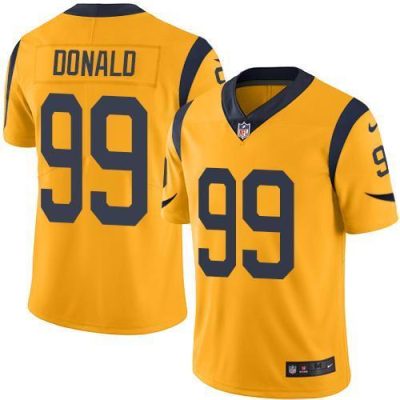 Nike Rams #99 Aaron Donald Gold Stitched NFL Limited Rush Jersey
