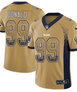 Nike Rams #99 Aaron Donald Gold Stitched NFL Limited Rush Drift Fashion Jersey