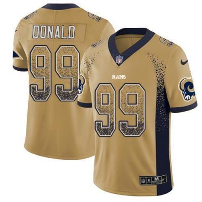 Nike Rams #99 Aaron Donald Gold Stitched NFL Limited Rush Drift Fashion Jersey