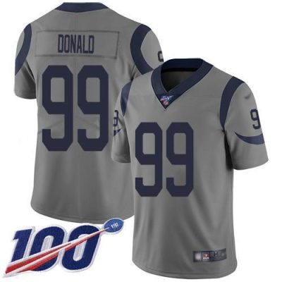 Nike Rams #99 Aaron Donald Gray Stitched NFL Limited Inverted Legend 100th Season Jersey