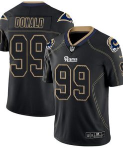 Nike Rams #99 Aaron Donald Lights Out Black Stitched NFL Limited Rush Jersey