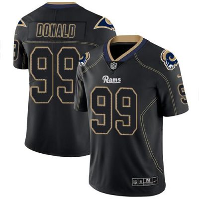 Nike Rams #99 Aaron Donald Lights Out Black Stitched NFL Limited Rush Jersey