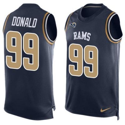 Nike Rams #99 Aaron Donald Navy Blue Team Color Stitched NFL Limited Tank Top Jersey