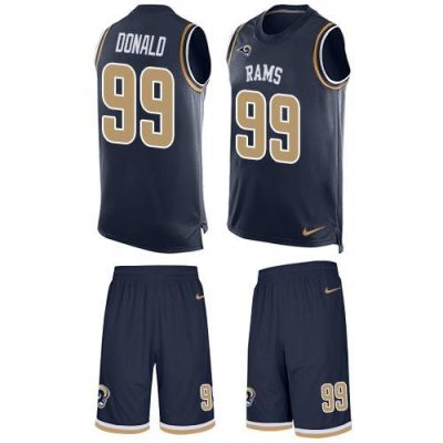 Nike Rams #99 Aaron Donald Navy Blue Team Color Stitched NFL Limited Tank Top Suit Jersey