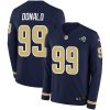 Nike Rams #99 Aaron Donald Navy Blue Team Color Stitched NFL Limited Therma Long Sleeve Jersey