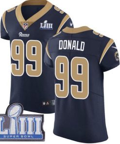 Nike Rams #99 Aaron Donald Navy Blue Team Color Super Bowl LIII Bound Stitched NFL Vapor Untouchable Elite Jersey