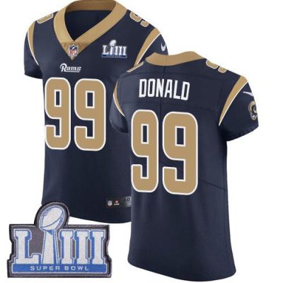 Nike Rams #99 Aaron Donald Navy Blue Team Color Super Bowl LIII Bound Stitched NFL Vapor Untouchable Elite Jersey