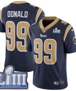 Nike Rams #99 Aaron Donald Navy Blue Team Color Super Bowl LIII Bound Stitched NFL Vapor Untouchable Limited Jersey