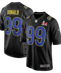 Nike Rams #99 Aaron Donald Nike Black Super Bowl LVI Bound Game Fashion Jersey