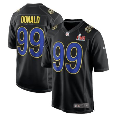 Nike Rams #99 Aaron Donald Nike Black Super Bowl LVI Bound Game Fashion Jersey