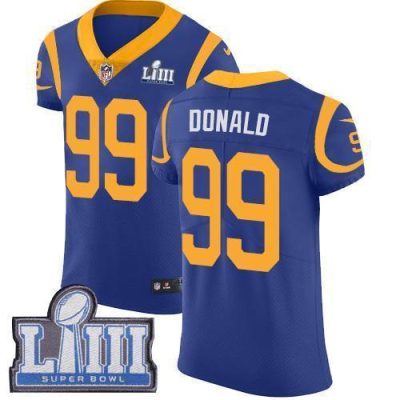Nike Rams #99 Aaron Donald Royal Blue Alternate Super Bowl LIII Bound Stitched NFL Vapor Untouchable Elite Jersey