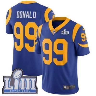Nike Rams #99 Aaron Donald Royal Blue Alternate Super Bowl LIII Bound Stitched NFL Vapor Untouchable Limited Jersey