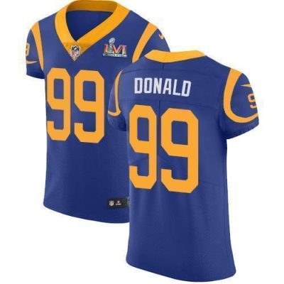 Nike Rams #99 Aaron Donald Royal Blue Alternate Super Bowl LVI Patch Stitched NFL Vapor Untouchable Elite Jersey