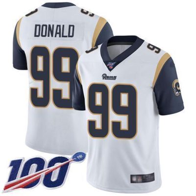 Nike Rams #99 Aaron Donald White Stitched NFL 100th Season Vapor Limited Jersey