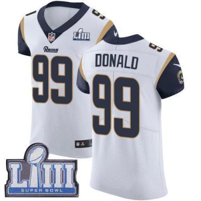 Nike Rams #99 Aaron Donald White Super Bowl LIII Bound Stitched NFL Vapor Untouchable Elite Jersey