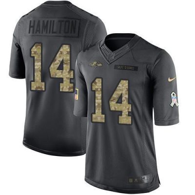 Nike Ravens #14 Kyle Hamilton Black Stitched NFL Limited 2016 Salute To Service Jersey