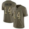 Nike Ravens #14 Kyle Hamilton Olive/Camo Stitched NFL Limited 2017 Salute To Service Jersey