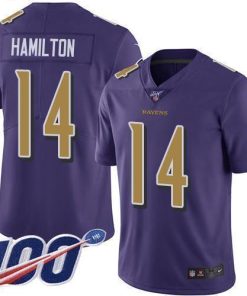 Nike Ravens #14 Kyle Hamilton Purple Stitched NFL Limited Rush 100th Season Jersey