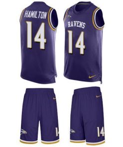 Nike Ravens #14 Kyle Hamilton Purple Team Color Stitched NFL Limited Tank Top Suit Jersey