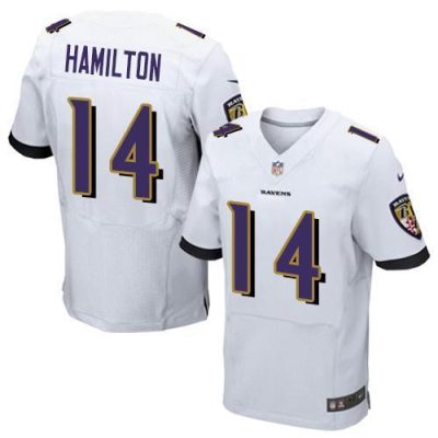 Nike Ravens #14 Kyle Hamilton White Stitched NFL New Elite Jersey