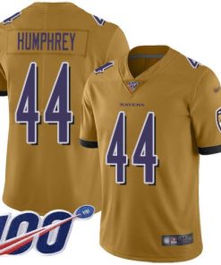 Nike Ravens #44 Marlon Humphrey Gold Stitched NFL Limited Inverted Legend 100th Season Jersey