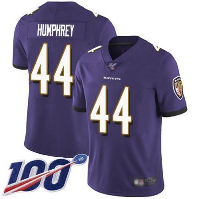 Nike Ravens #44 Marlon Humphrey Purple Team Color Stitched NFL 100th Season Vapor Limited Jersey