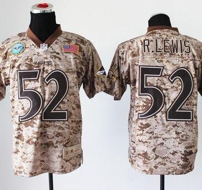 Nike Ravens #52 Ray Lewis Camo Stitched NFL New Elite USMC Jersey
